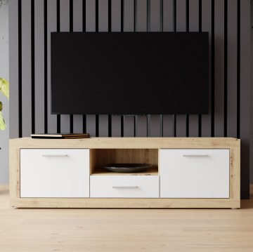 Forte Тв-тумба 150 см Baccio, дуб Artisan/белый, BCCT134-C804 - Home Club