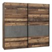 Forte Шкаф с раздвижными дверцами 220 см Clif Old – Винтажный деревянный/бетон, RCQS92411-C754 - Home Club, изображение 4