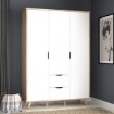 Forte Шафа 140 см із шухлядами Vankka, дубове покриття/білий, FINVNKS831-L25 - Home Club