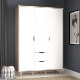 Forte Шафа 140 см із шухлядами Vankka, дубове покриття/білий, FINVNKS831-L25 - Home Club