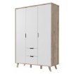 Forte Шафа 140 см із шухлядами Vankka, дубове покриття/білий, FINVNKS831-L25 - Home Club, зображення 6