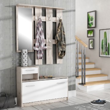 Forte Прихожая 100 см Hallways «Песчаный дуб» / «Белый», FOXD011-T19F - Home Club