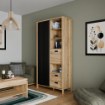 Forte Стелаж 100 см з ламелями та шухлядами Jytana Дуб Mauvella/Чорний, JTNR722L-M635 - Home Club, зображення 2