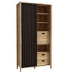 Forte Стелаж 100 см з ламелями та шухлядами Jytana Дуб Mauvella/Чорний, JTNR722L-M635 - Home Club, зображення 4