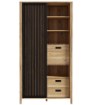 Forte Стелаж 100 см з ламелями та шухлядами Jytana Дуб Mauvella/Чорний, JTNR722L-M635 - Home Club, зображення 5