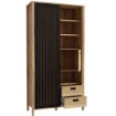 Forte Стелаж 100 см з ламелями та шухлядами Jytana Дуб Mauvella/Чорний, JTNR722L-M635 - Home Club, зображення 6