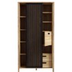 Forte Стелаж 100 см з ламелями та шухлядами Jytana Дуб Mauvella/Чорний, JTNR722L-M635 - Home Club, зображення 7