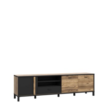 Forte Тв-тумба 200 см Hayato, черный/альпийская ель, HYTT241R-M215 - Home Club