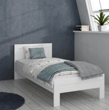 Forte Односпальная кровать 90x200 см Snow, белого цвета, SNWL09-C50 - Home Club