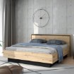 Forte Двоспальне ліжко 180x200 см Trondheim Дуб Artisan/Дуб чорний, TDHL1182-C773 - Home Club