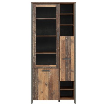Forte Витрина 90 см Clif Old – Винтажный деревянный/бетон, CLFV721-C546 - Home Club