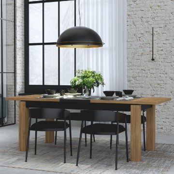 Forte Раздвижной стол 180x90 см Kaszimiro, дуб Waterford/чёрный, TBLT7034-M465 - Home Club
