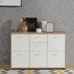 Forte Комод 115 см Best Chest Білий/Дуб Artisan, SQNK233-C804 - Home Club