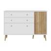 Forte Комод 125 см Harllson, белый/дуб Mauvella, HLTK221REC-M793 - Home Club, изображение 2