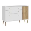Forte Комод 125 см Harllson, белый/дуб Mauvella, HLTK221REC-M793 - Home Club, изображение 4