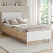 Forte Ліжко 100 см Vankka, дубова дошка/білий, VNKL4092-C338 - Home Club