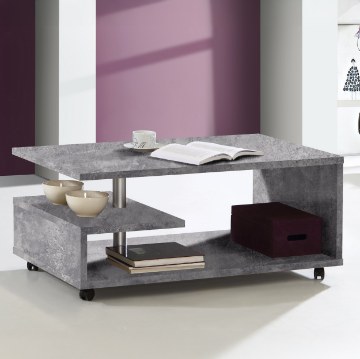 Forte Кавовий столик на коліщатках 105x60 см Bailey, бетон, BL1T01-U39 - Home Club