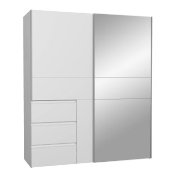 Forte Шкаф-купе с зеркалом и ящиками, 170 см, Winn 2, белый, W2QS8233S-120 - Home Club