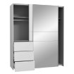 Forte Розсувна шафа з дзеркалом і шухлядами, 170 см, Winn 2, біла, W2QS8233S-120 - Home Club, зображення 3