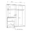 Forte Розсувна шафа з дзеркалом і шухлядами, 170 см, Winn 2, біла, W2QS8233S-120 - Home Club, зображення 5