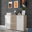 Forte Комод 120 см Antuza, белый/дуб Сонома, NTU231-Q45F - Home Club