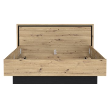 Forte Двоспальне ліжко 160x200 см Trondheim, дуб Artisan/чорний дуб, TDHL1162-C773 - Home Club