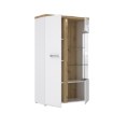 Forte Витрина шириной 100 см с подсветкой Tuluza, белый/дуб Artisan, TUZV621B-C843 - Home Club, изображение 4