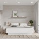 Forte Кровать с подсветкой и тумбочками 180x200 см Rondino, дуб песочный/белый, RDNL1821BT-T30 - Home Club