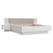 Forte Кровать с подсветкой и тумбочками 180x200 см Rondino, дуб песочный/белый, RDNL1821BT-T30 - Home Club, изображение 2