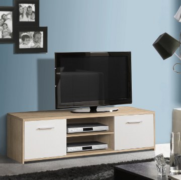 Forte Тв-тумба 140 см Quadro, дуб «Сонома»/белый, QDRT13-Q45F - Home Club