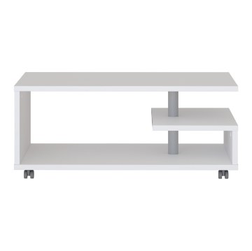 Forte Кофейный столик на колесиках 105x60 см Bailey, белый, BL1T01-120 - Home Club