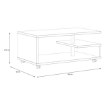 Forte Кавовий столик на коліщатках 105x60 см Bailey, білий, BL1T01-120 - Home Club, зображення 4