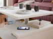 Forte Кавовий столик на коліщатках 105x60 см Bailey, білий, BL1T01-120 - Home Club, зображення 6