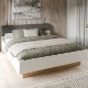 Forte Двуспальная кровать 180x200 см Mayacus, белый/дуб Mauvella, JCKL2182-M949 - Home Club