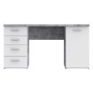 Forte Письмовий стіл 145x60 см з 4 шухлядами та шафкою, білий/бетон, MT926-C264 - Home Club, зображення 2