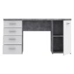 Forte Письмовий стіл 145x60 см з 4 шухлядами та шафкою, білий/бетон, MT926-C264 - Home Club, зображення 3