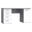 Forte Письмовий стіл 145x60 см з 4 шухлядами та шафкою, білий/бетон, MT926-C264 - Home Club, зображення 4