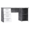Forte Письмовий стіл 145x60 см з 4 шухлядами та шафкою, білий/бетон, MT926-C264 - Home Club, зображення 5