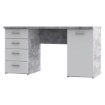 Forte Письмовий стіл 145x60 см з 4 шухлядами та шафкою, білий/бетон, MT926-C264 - Home Club, зображення 6