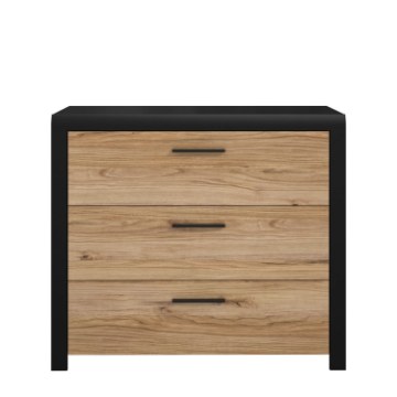 Forte Комод із 3 шухлядами Dalate Дуб Катанія/Чорний, DQLK211-M265 - Home Club
