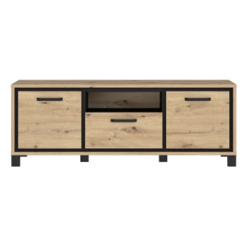 Forte Тв-тумба 160 см Trondheim, дуб Artisan/черный дуб, TDHT132-C773 - Home Club