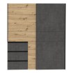 Forte Шкаф-купе 170 см с ящиками Winn 2, дуб Artisan/бетон, W2QS823E71-C752 - Home Club, изображение 2