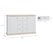 Forte Комод 150 см Pontypool, белый/дуб «Рива», PNTK233-Q214 - Home Club, изображение 8