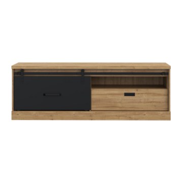 Forte Тв-тумба 160 см Kaszimiro, дуб Waterford/чёрный, KZMT221L-M328 - Home Club