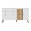 Forte Комод 160 см Harllson, белый/дуб Mauvella, HLTK231REC-M793 - Home Club, изображение 2