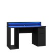 Forte Чорний письмовий стіл 140x65 см з Rgb-підсвічуванням та надставкою для монітора Ayo, TZRB219B3-Z113 - Home Club, зображення 3