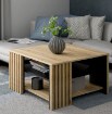 Forte Кавовий столик з ламелями 80x80 см Joakimis Дуб Mauvella/Чорний, CFTT5150-M682 - Home Club