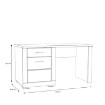 Forte Белый письменный стол 140x70 см с ящиком и тумбой Snow, SNWB21-C50 - Home Club, изображение 4