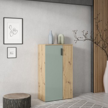 Forte Шкафчик для обуви 70 см Net106, дуб Artisan/шалфей, BTS321-M934 - Home Club