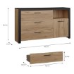 Forte Комод 150 см Dalate, дуб «Катания»/чёрный матовый/чёрный, DQLK221-M265 - Home Club, изображение 8